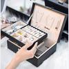 PU Leather Double Layer Jewelry Storage Case