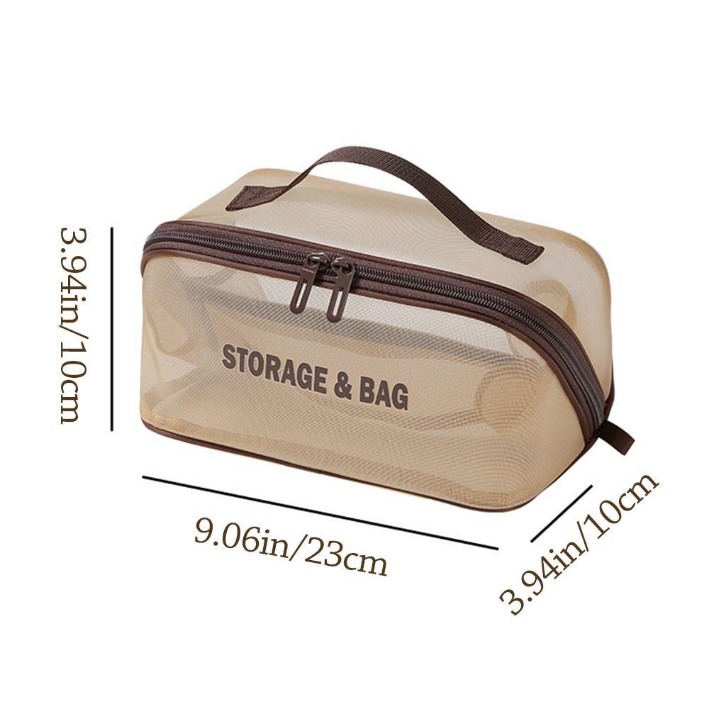Travel Mesh Makeup Bag Portable Multifunctional Travel Toiletries Organizer Large Capacity Makeup Case