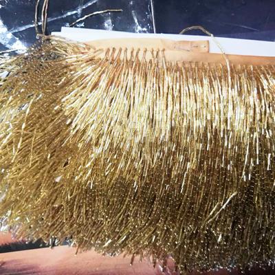 1/2/3 Yards Beaded Rhinestone Fringe 15cm Width Glass Tube Fringe Tassel Lamp Costume Trim Crafts Bead Tube Clothing Accessories