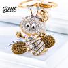 Wear-resistant Keychain Sparkling Rhinestone Bee Cute Animal Key Ring Bag