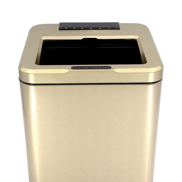Wood Grain Smart Induction Trash Can for Home Sorting 10L