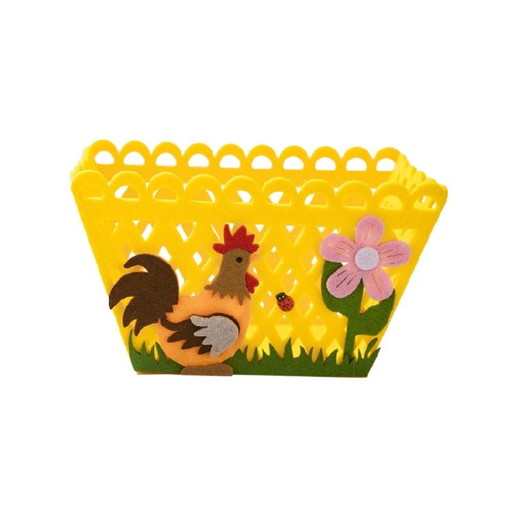 Holiday Gift Bag Features a Colorful Rooster Versatiled Storage Basket for Eggs and Candy for Parties Decoration