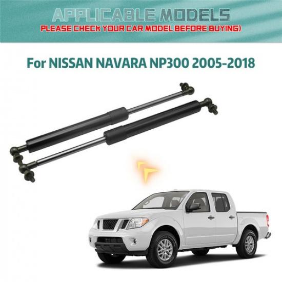 2x Hoods Bonnet Gas Struts Damper Lift Support For Nissan Navara NP300 2005-2018
