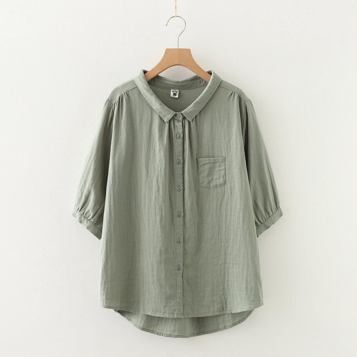 

Summer Women Shirts White Blouses Half Sleeve Lady Tops Loose Female Clothes S рожевий