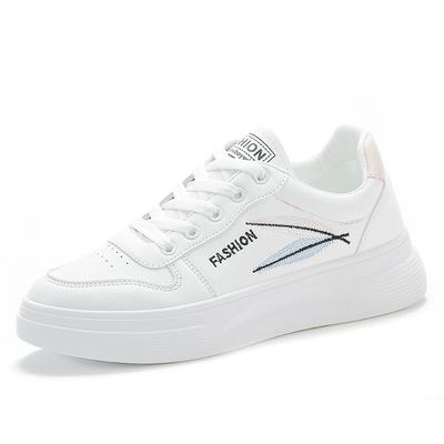 Fashion Fashion Embroidery White Sneakers Women Wild Lace-up Casual Shoes Platform Height Increase Sports Shoe Ladies Daily Walking Shoe