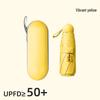 Compact Black Capsule Umbrella with UV and Rain Protection - Five-Fold Design