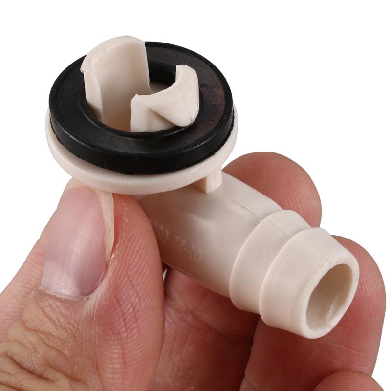 4x Konektor hadice pro odvod kondenzátu klimatizace AC, koleno s gumovým kroužkem (15 mm)