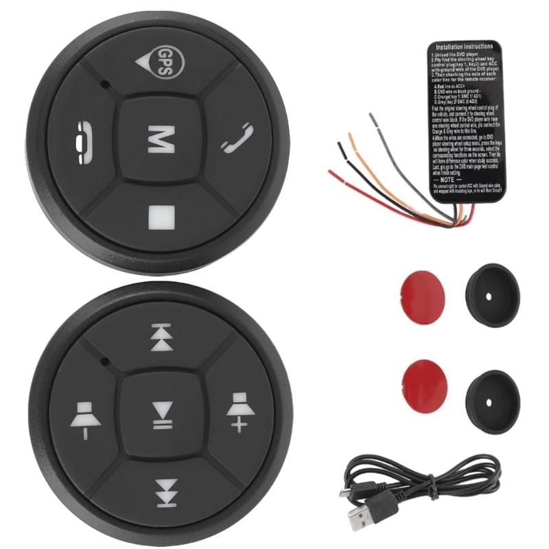 Wireless Steering Wheel Remote Controller 6 Programmable Buttons Easy Installation Remote Control For Car DVD Players