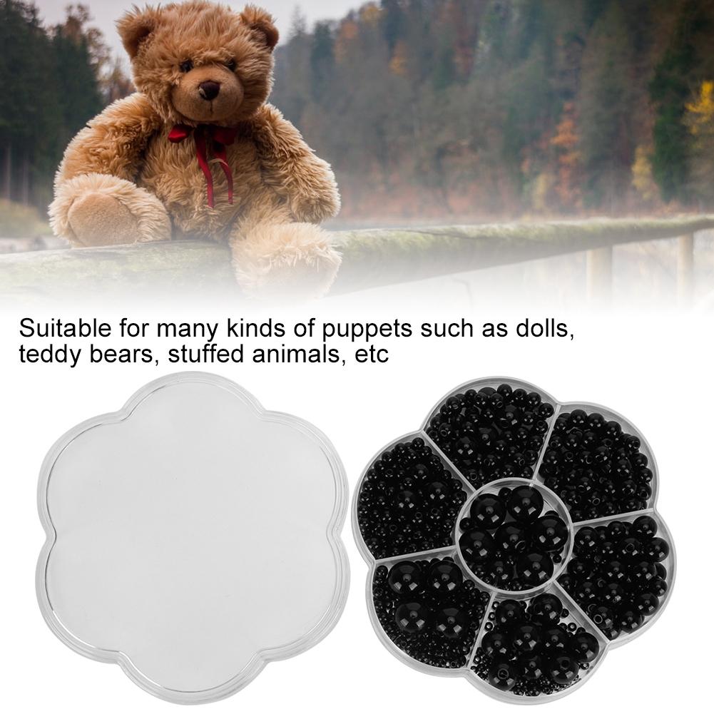612Pcs Plastic Doll Eyes All Black Hand Made Materials Safety DIY Craft Supplies Educational Toy