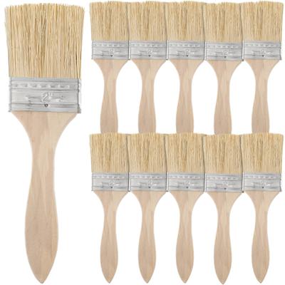 10 Pcs Set Thickened Wooden Handle Paint Brush 2 Inch Fine Bristles Wall Painting Tool Durable Fiber Basting Brush For Paint