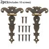 2pcs Antique Door Hinge Cabinet Wardrobe Butt Hinges Jewellery Case Decorative Hinge Vintage Furniture Hardware With Screw