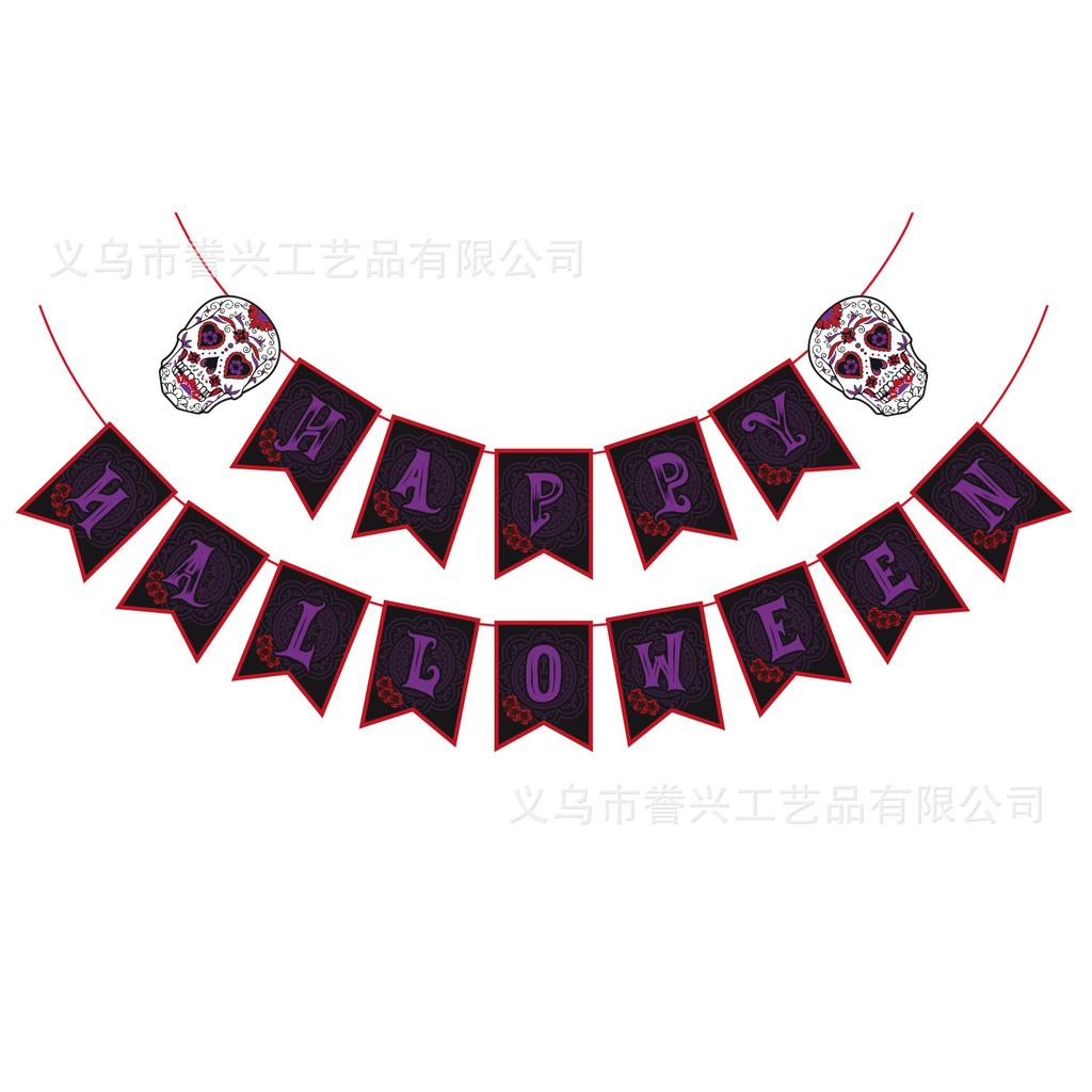 Spot Halloween Party Flag Pumpkin Bloody Hand Skull Halloween Holiday Decoration Flag Party Decoration Banner