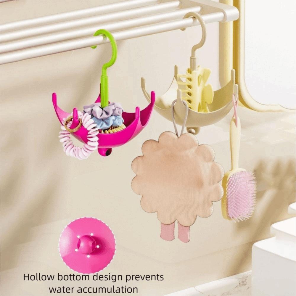 2Pcs 5 Claw Umbrella Rotation Coat Hanger Punch Free Bag Hooks Belt Organizer  Living Room