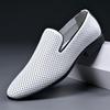 Fashion Male Leather Sandals 2024 Summer Genuine Business Suit Breathable Perforated Men's Shoes Fashion Hallow Out Designer Shoes Men