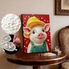 Handmade DIY Pearl Painting Cute Little Pig Theme Bedroom Living Room Frameless Diy Handmade Sticky Diamond Creative Canvas Painting