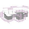 8 Piece Garden Sofa Set with Cushions In Gray and Navy Blue Poly Rattan