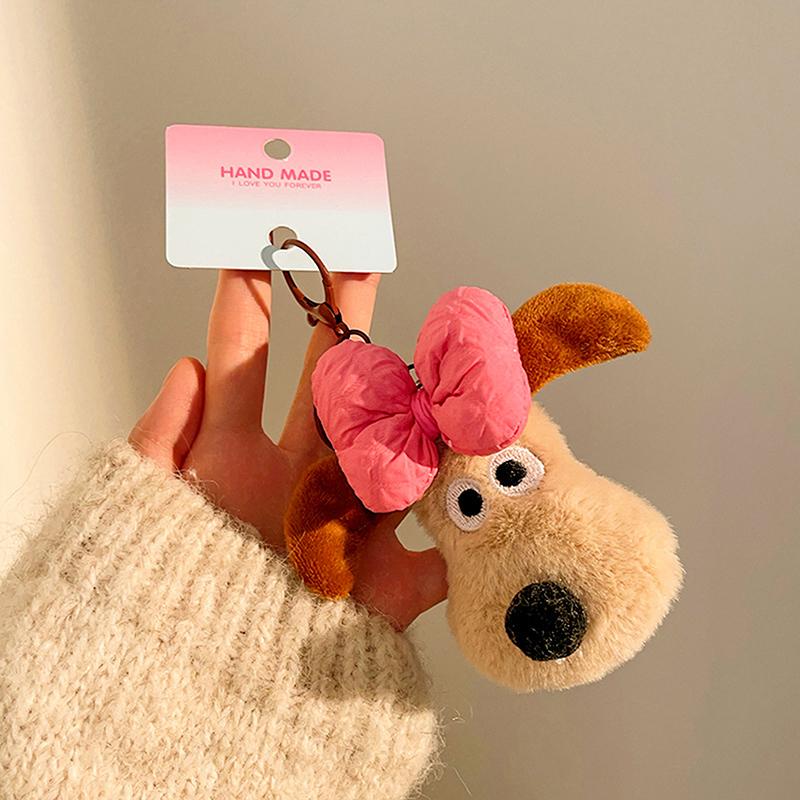 Funny Stuffed Puppy Keychain Lovely Small Plush Doll Pendant Charms Keyring For Friends Gifts Bag Decoration Accessories
