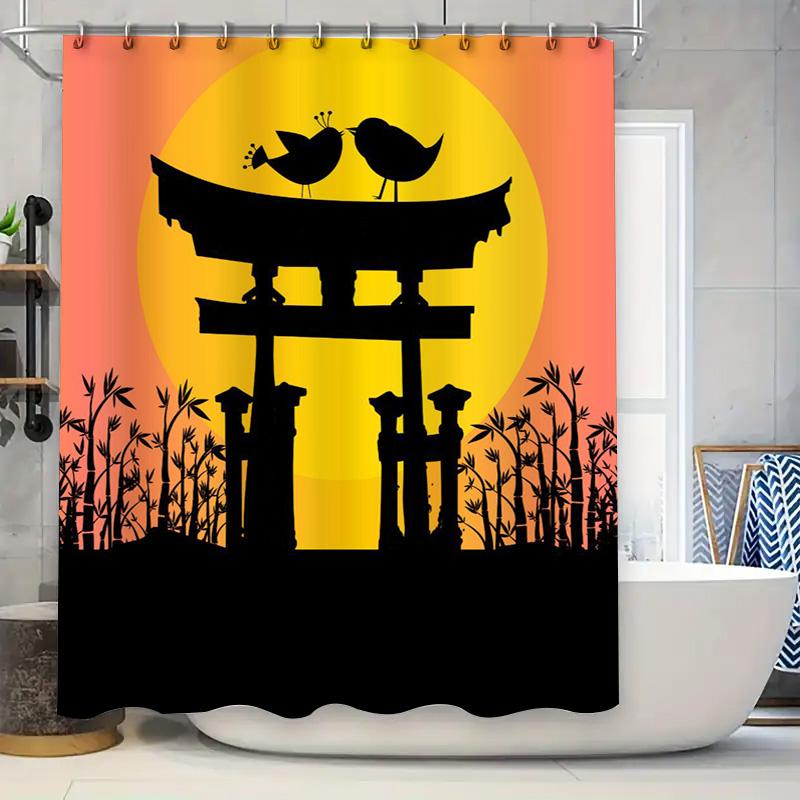 

Яркий закат бамбуковый тории шторка для душа уникальный декор для ванной для современного жилого пространства 90x180cm