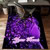 1PC Custom Name Purple Rose Glow Theme Floor Mat Ideal for Living Room, Game Rooms, Office, Bedroom,Floor Mat Playful Design