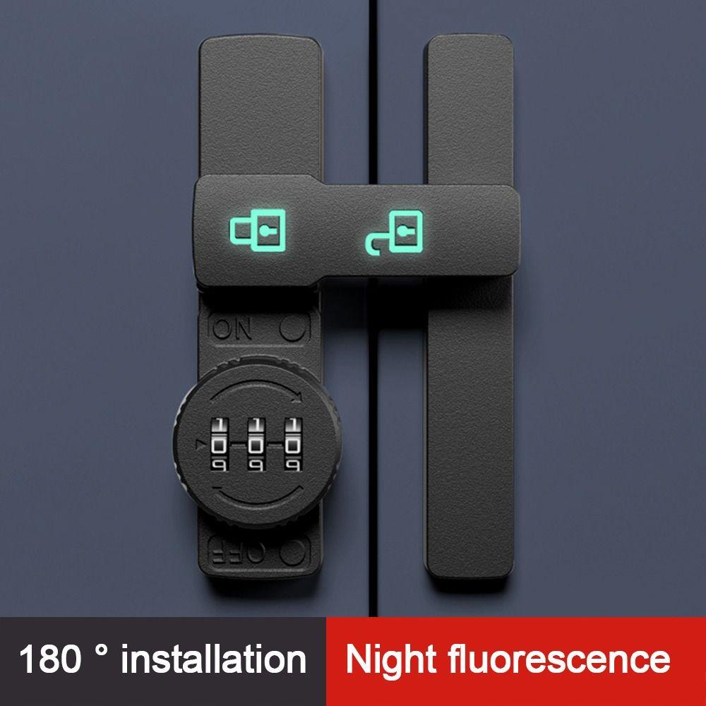 Zinc Alloy Security Door Buckle 3 Digit Password Door Window Latch Sliding Door Hasps Lock