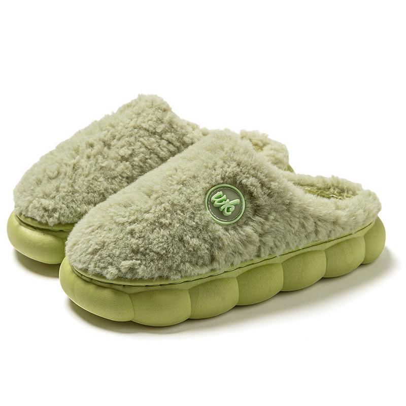 Cotton Slippers Home Autumn and Winter Couple Comfortable Platform Cotton Shoes Non-slip Piled Warm Wool Slippers Cotton Mop
