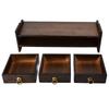 Monitor Stand Bamboo Heightened Non Absorbent Computer Riser with Backplane 3 Drawers for Home