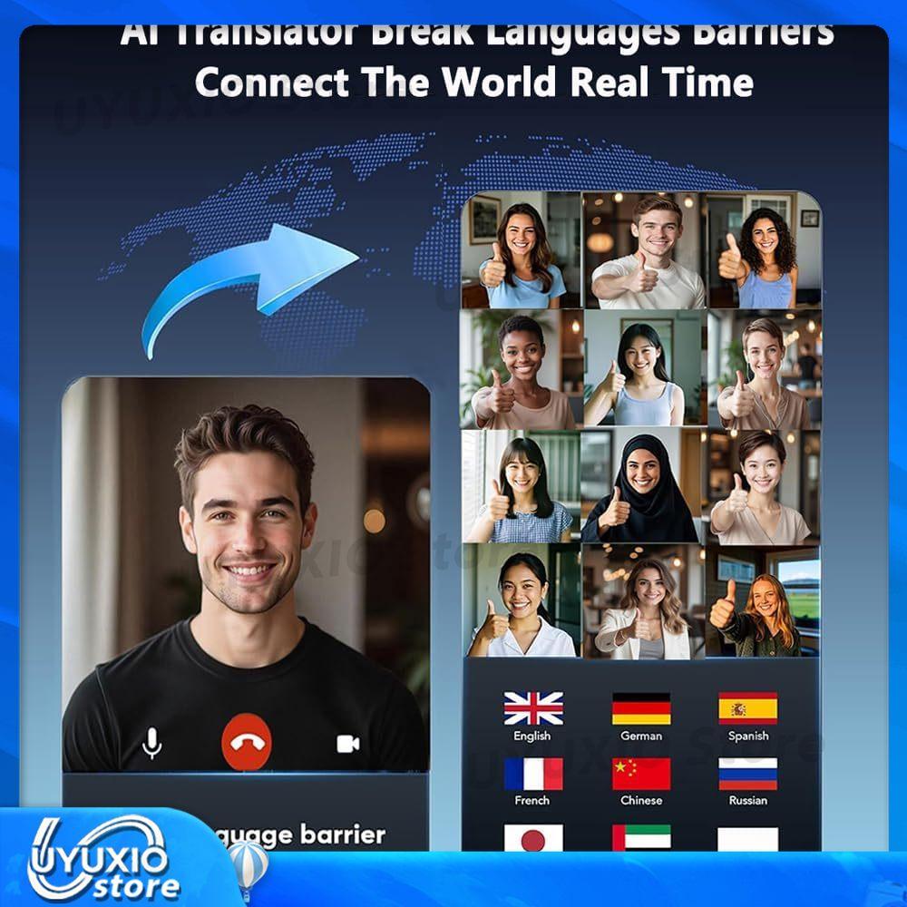 TWS AI Language Translator Wireless Earbuds BT 5.4 Ear Buds with 144 Languages Accents Real Time Translation Earphone New