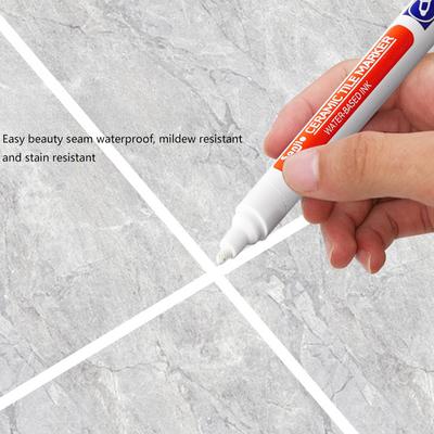 Pennarello Impermeabile per Piastrelle da Parete Riparazione Stucco Riempimento Fessure Pittura per Giunti Pavimento Bagno Strumenti per l'Edilizia