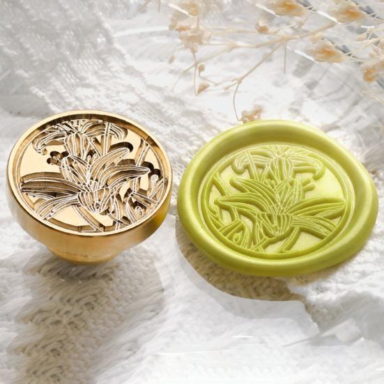 Wax Seal Stamp Exquisite Clear Texture Floral Pattern Sealing Wax Stamp Head Envelope Supply