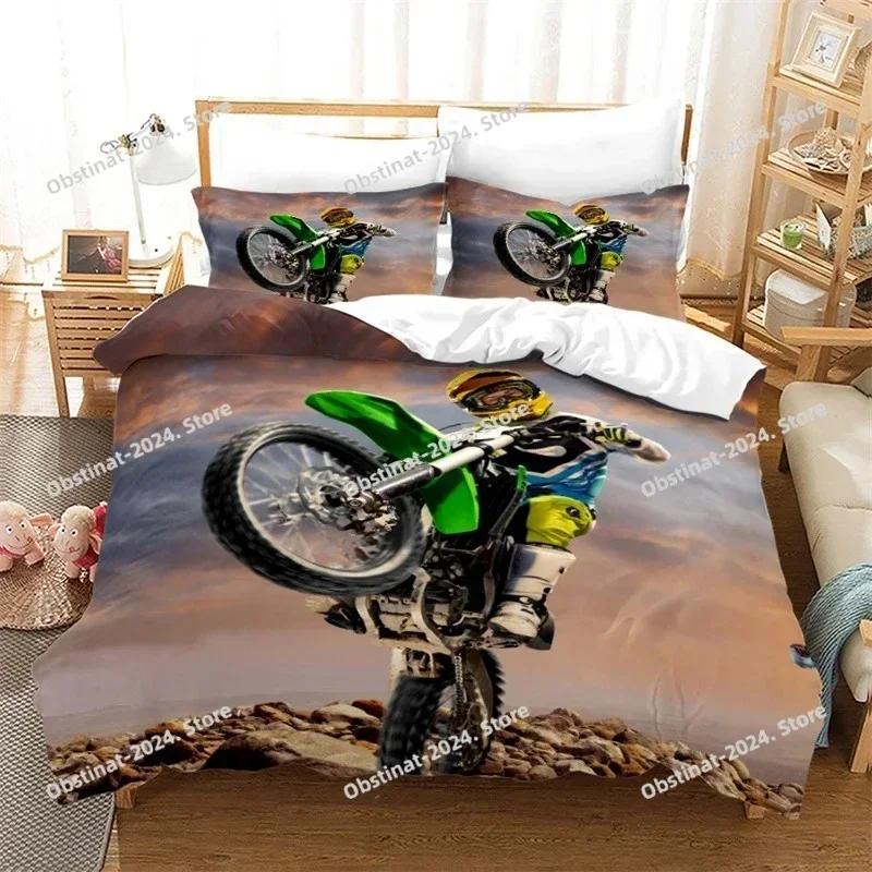 New Sand Motorcycle Extreme Sport 3d Printed Duvet Cover Sets with Pillowcase Twin Queen King Size Bedding Set for Home Textiles