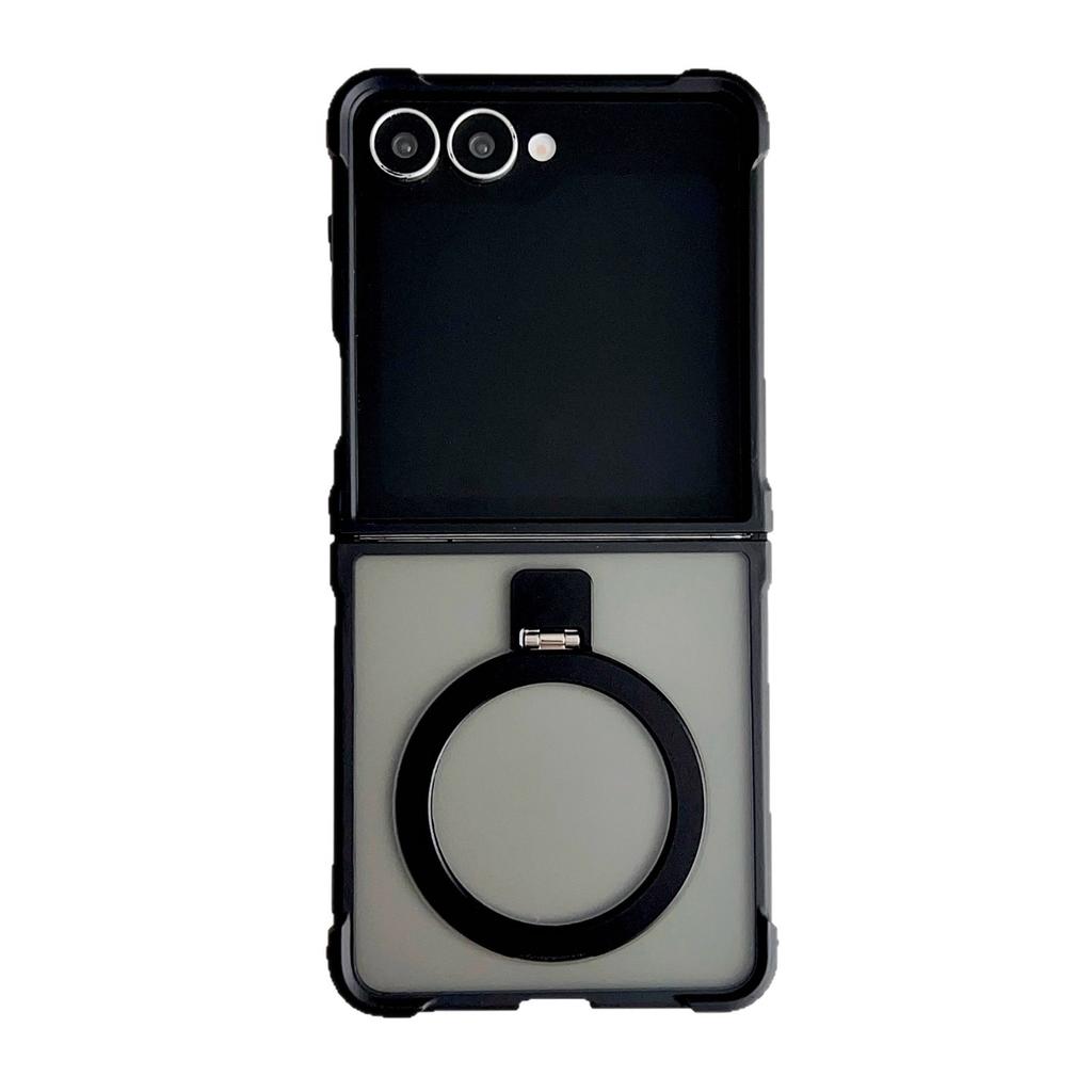 Four corners anti-drop matte magnetic suction bracket mobile phone case for Samsung Z FLIP7/6/5/4 generation folding protective case