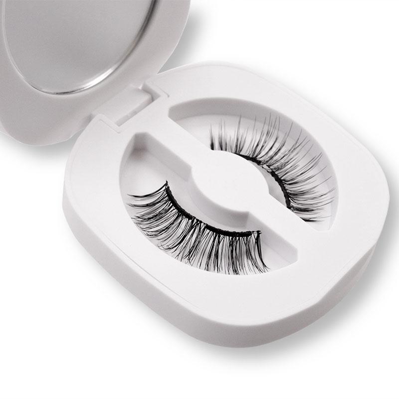 Customized Packing Soft Magnetic Eyelashes Kit Light Natural Wispy Lashes Reusable Magnetic Eyelashes Wholesale Private Label #01&Mix&White plastic round box чёрный