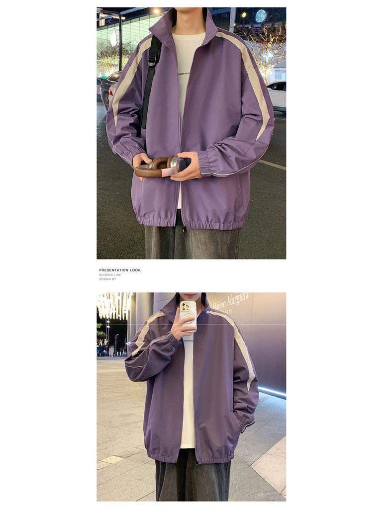 Herren Stehkragen Coach Jacke: 2025 Frühling/Herbst Trendige Jugendliche Freizeit-Sportjacke