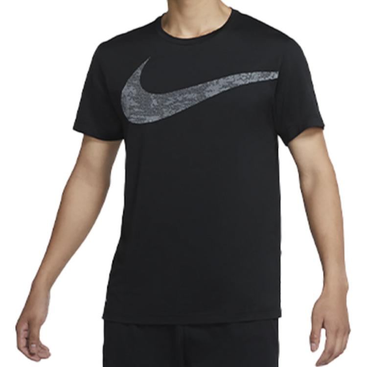 Nike T Shirts Men's Black Crew Neck Moderate Straight Fit CZ1355-010