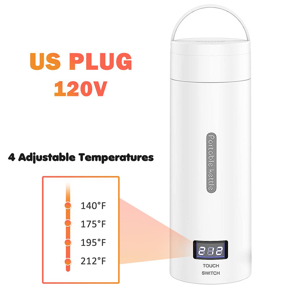 

Портативный электрический чайник для путешествий, мини-чайник из нержавеющей стали, электрическая бутылка для воды, термос для чая, кофе, кипячения горячей воды