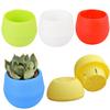 5PCS Mini Flower Pots Candy Colour Round Plastic Plant Pot with Drainage Holes Succulents Pot Garden Home Office Decoration ZYF