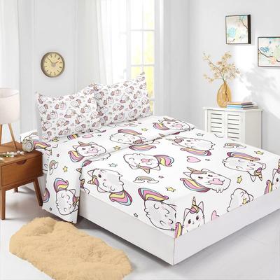 Cute Cartoon Unicorn Pattern Sheet Four-piece Bedding Set Bedroom Room Dormitory Bedding
