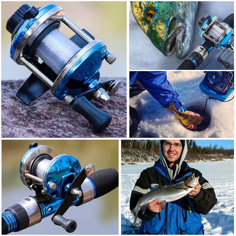 Isfiske Trommelhjul Lite Isfiskehjul Metall Outdoor Tourism Mini Isfiskehjul