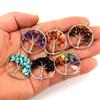 30Mm Tree Of Life Natural Crystal Agate Colorful Tree, Fortune Tree Necklace Gravel Winding Silk Pendant Ornament N161