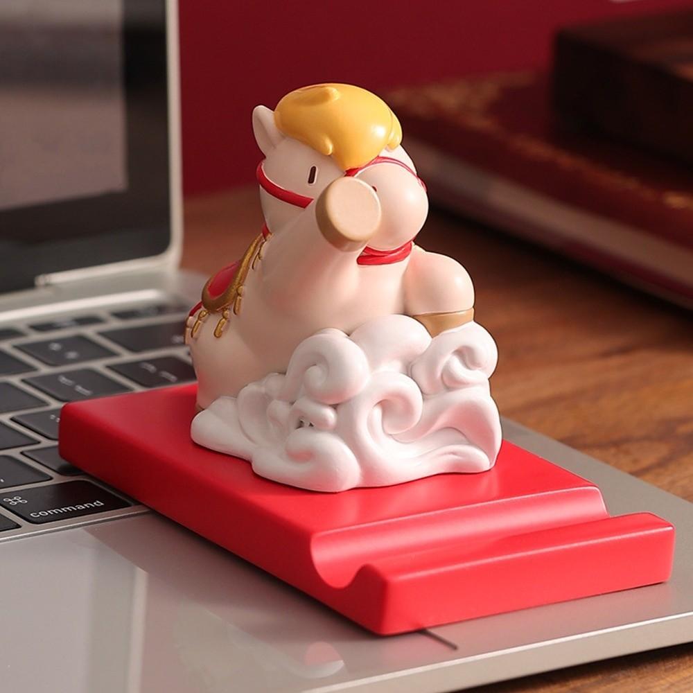 Chinese Style Zodiac Horse Phone Stand Ornament 2026 Horse Year Figurines Table Desk