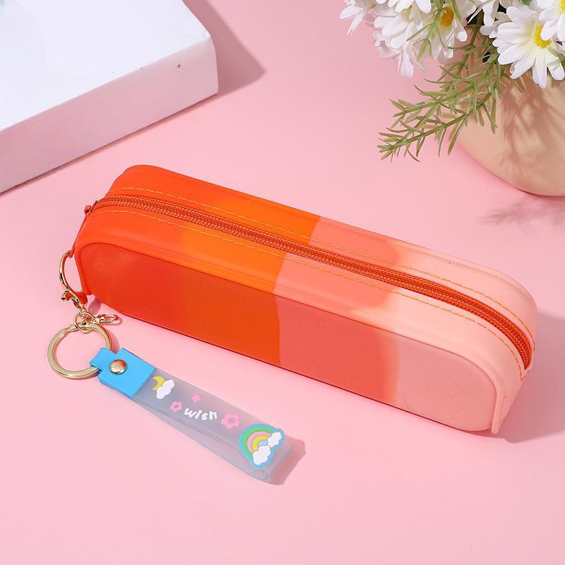 

Новый силиконовый пенал Креативный Студенческий Портативный Простой Прямоугольный Градиентный Принадлежности для хранения