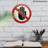 2D Flat 1pc, 8x8 In, Retro Style "No Touching" Aluminum Metal Wall Art Sign - Waterproof & Dustproof, Ideal for Home, Bar, Cafe, Outdoor Decor, Round