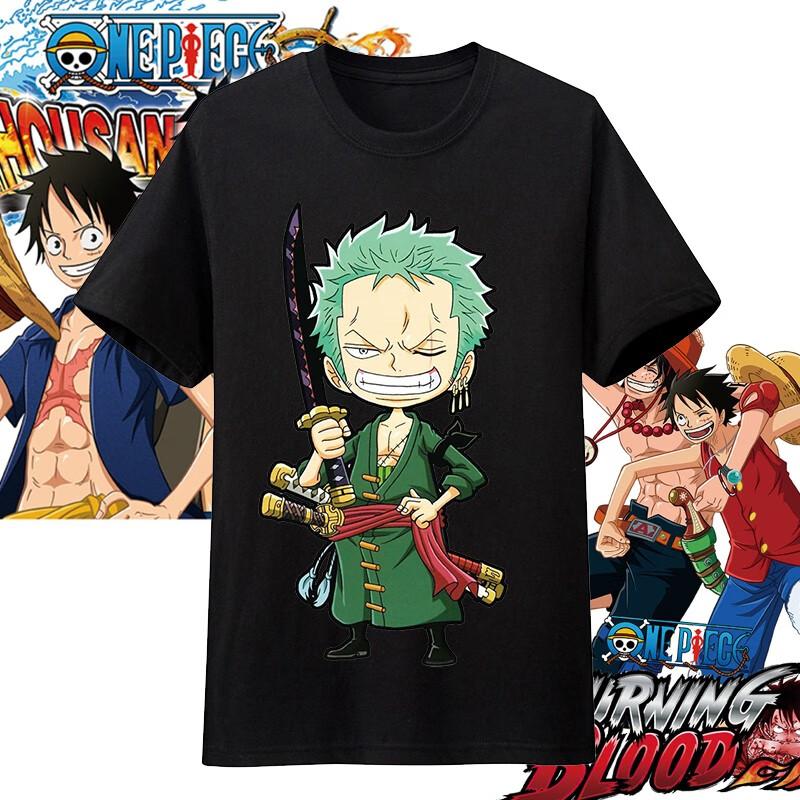 One Piece Anime Character Printing Oversized Cotton Tshirt Men and Women Comfortable Y2K Childrens Clothing Summer Tshirt