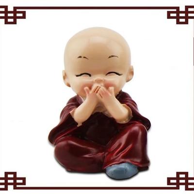 4 Pcs Of 1 Set Baby Buddha Statue Kung Fu Monk Statue Car Accessories