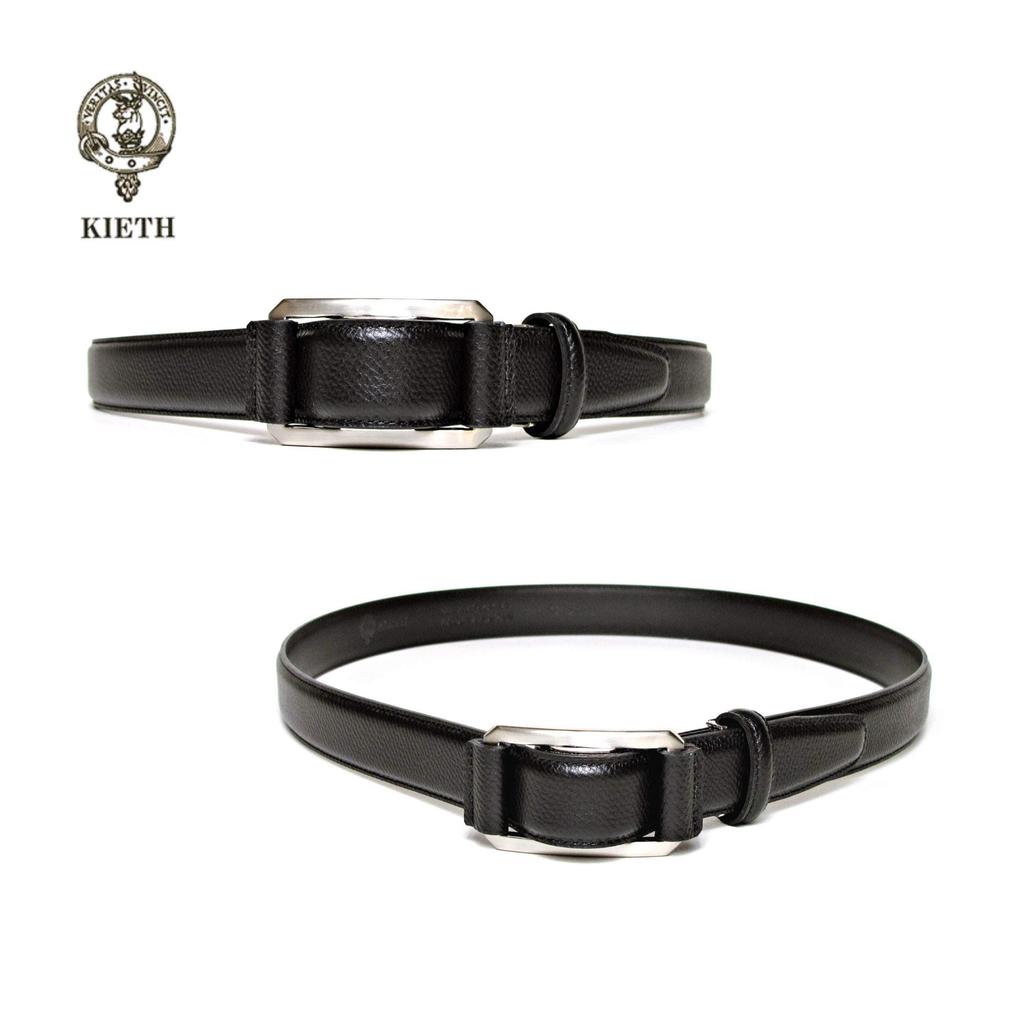[KIETH] Pinless, infinitely adjustable belt, embossed leather, black, adjustable size, reliable quality created by over 50 years of history and