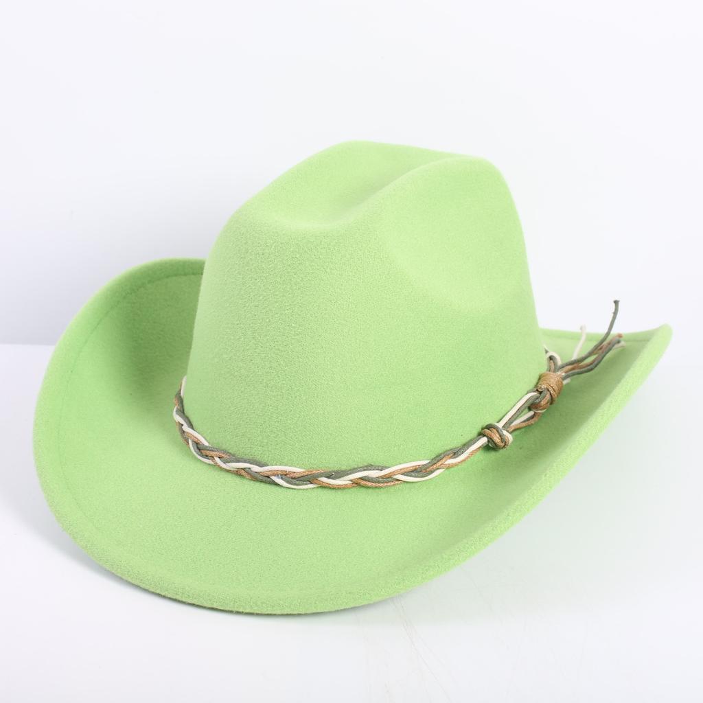 Beliebte europäische und amerikanische Mode OL-Stil einfarbiger Cowboyhut Herren und Damen High-End Zylinder Jazzhut Filzhut