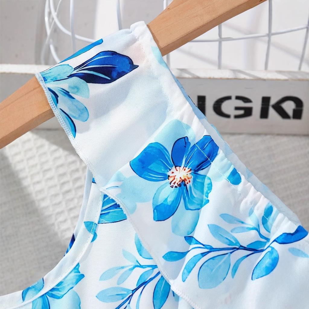 Girls Fashion Floral Print Romper Summer Casual Romper for Kids