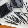 100 Stück Schwarze Einwort-Klammer Modische Multifunktionale Metall-Einwort-Pony-Haarnadel für Damen und Herren