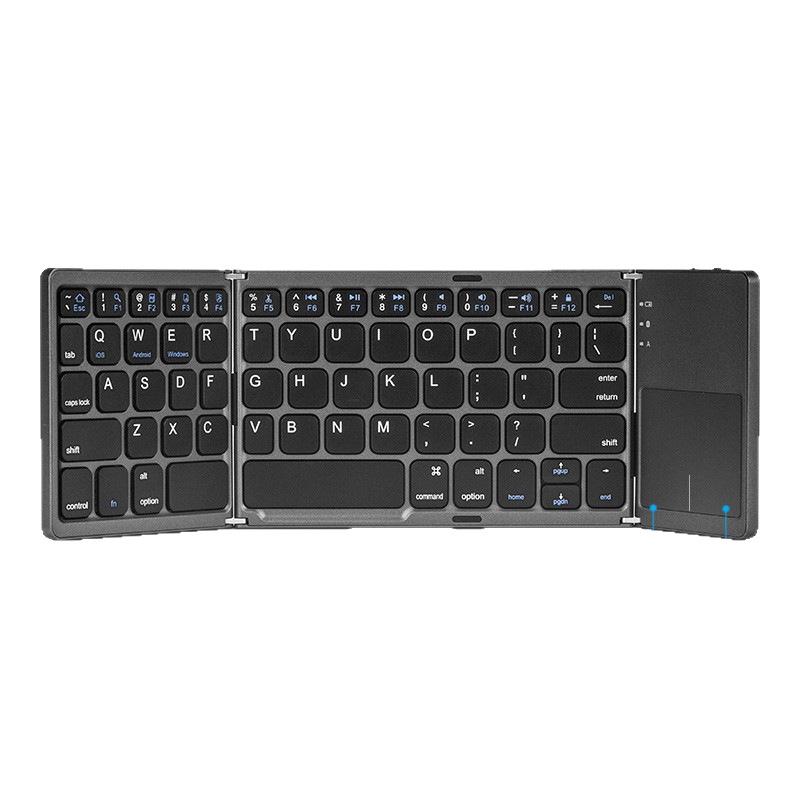 Upgraded B033 Plus Tri-Fold Bluetooth Keyboard with Touchpad & Type-C Charging