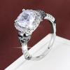 Personalized Skull Ring with Square Zirconia, High-End Punk Style, Pure Copper Women's Jewelry